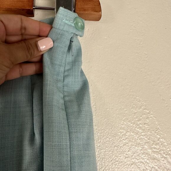 VTG Pendleton High Rise Straight 100% Wool Dress Pants Size 12 Light Blue - Picture 7 of 9
